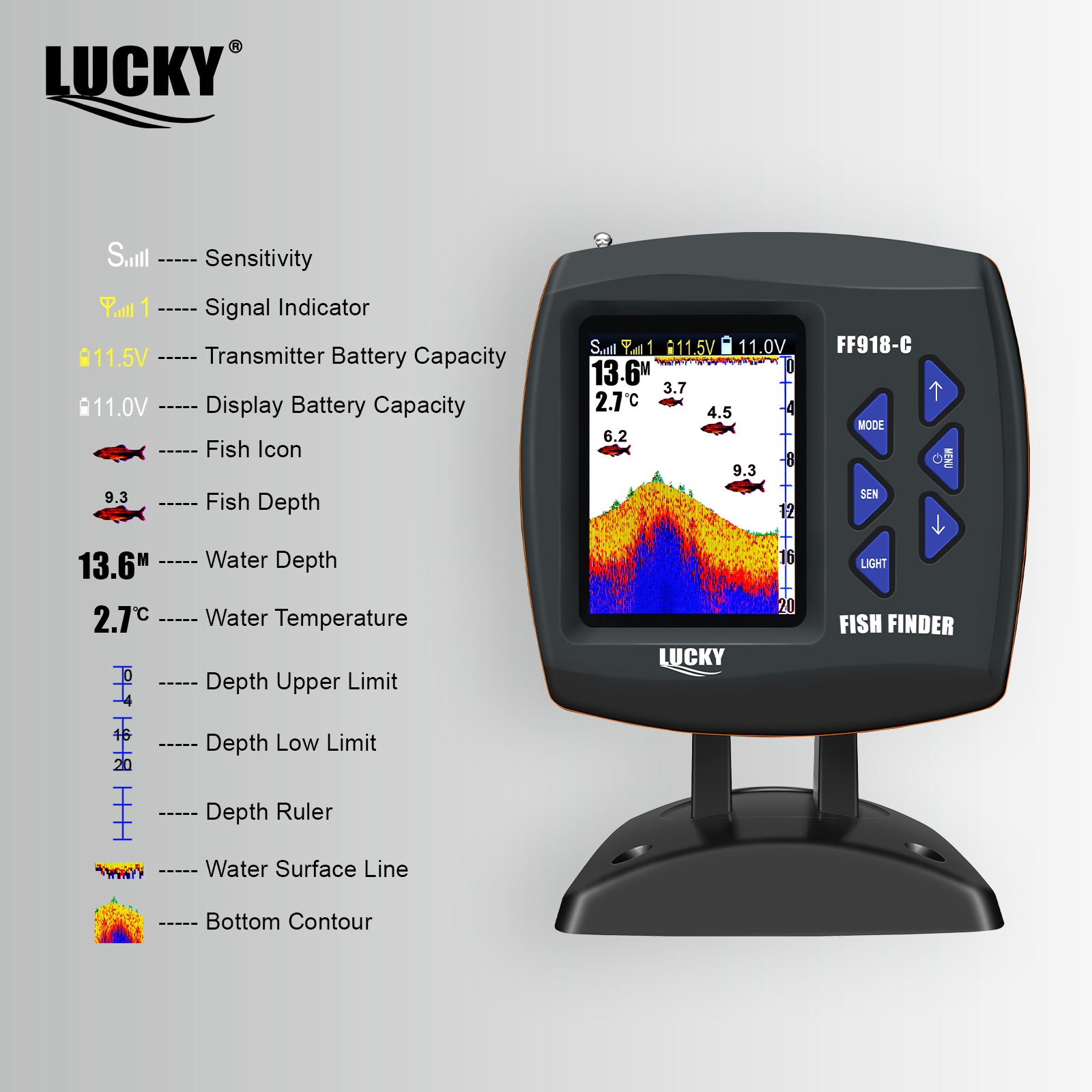 Lucky FF918 Ecoscandaglio per  - Fish Finder Transducer recensione e prezzo